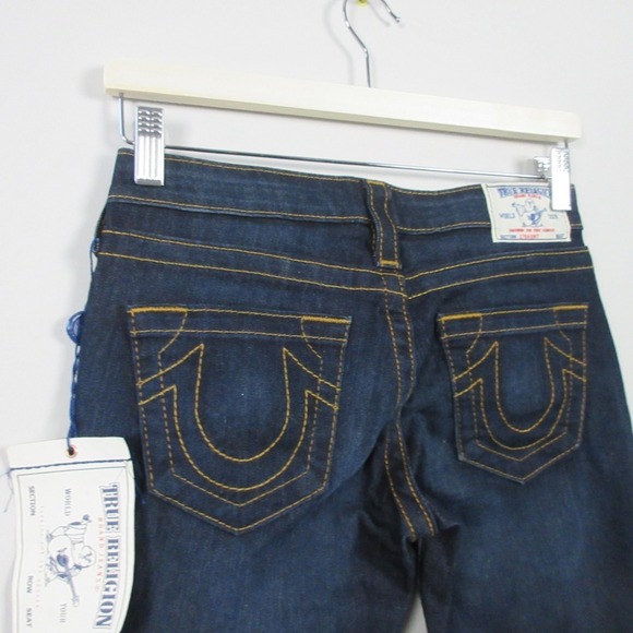 True Religion Lonestar Straight Leg Jeans Women 25 Blue Cotton Blend Denim 524 - Picture 8 of 12